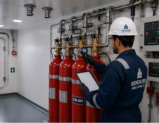 FM-200 clean agent fire suppression cylinders
