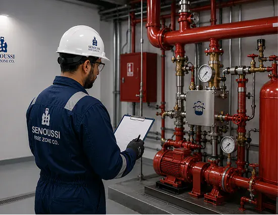 Marine fixed foam fire suppression system equipment