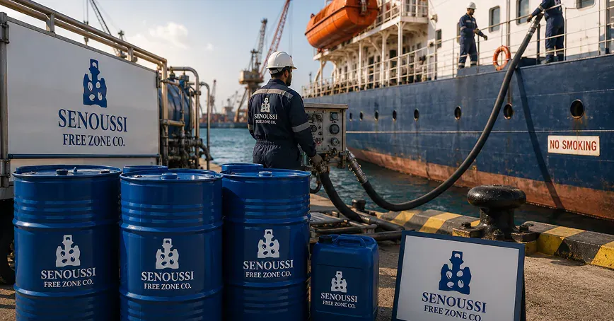 Bunkering vessel at sea